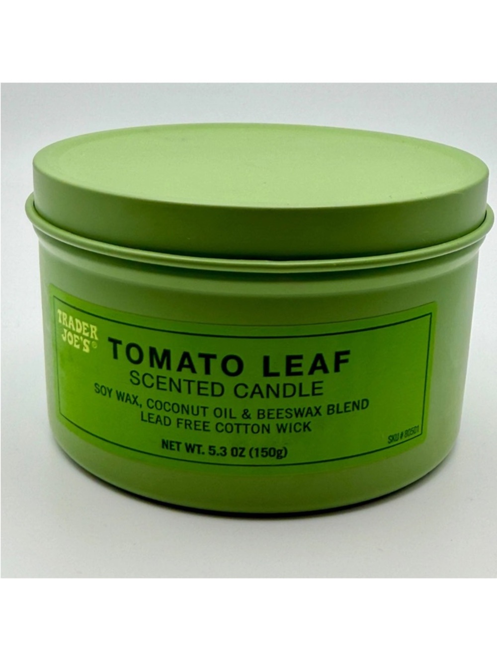 Trader Joe's Tomato Leaf Scented Candle 5.3 oz Soy Wax Blend Limited edition